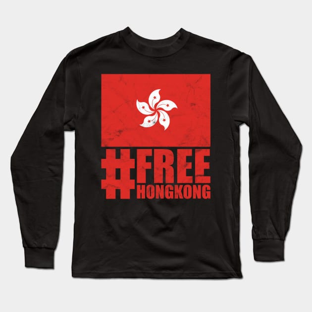 Free Hong Kong Protest against China Tshirt Long Sleeve T-Shirt by avshirtnation